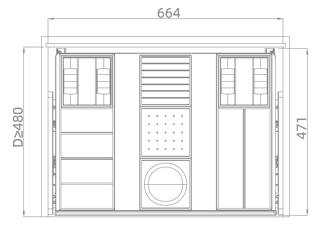ALPHALUX Bach Выдвижной лоток для бижутерии в базу 700 мм, 664х471х81 (ШхГхВ), шоколад/мокко. Рис. 2 ALPHALUX Bach Выдвижной лоток для бижутерии в базу 700 мм, 664х471х81 (ШхГхВ), шоколад/мокко. Рис. 2