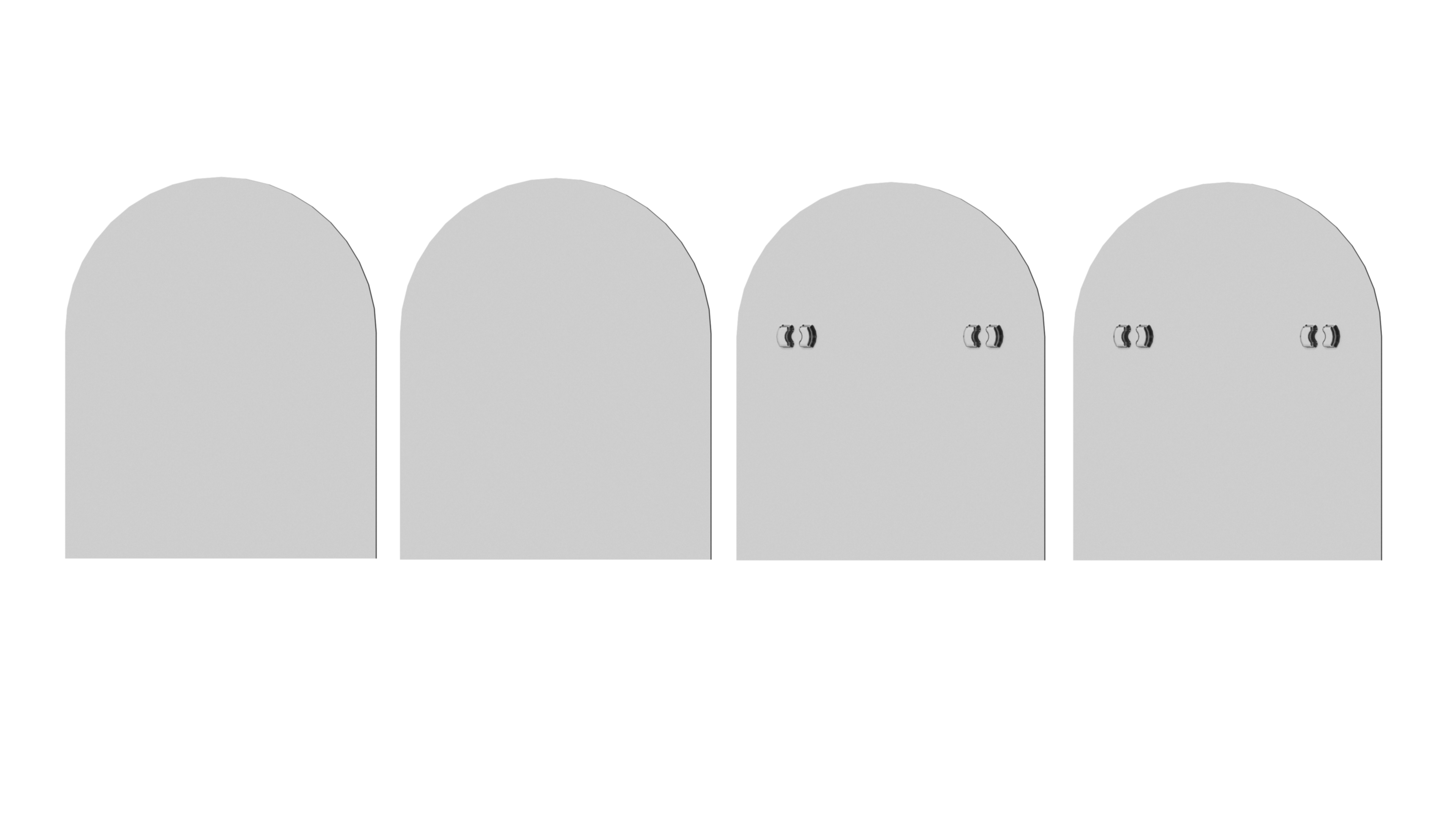 Комплект из 4 шт декоративных накладок ELEMENTIS для скрытых петель ELM5000,пластик, хром полированный. Рис. 1
