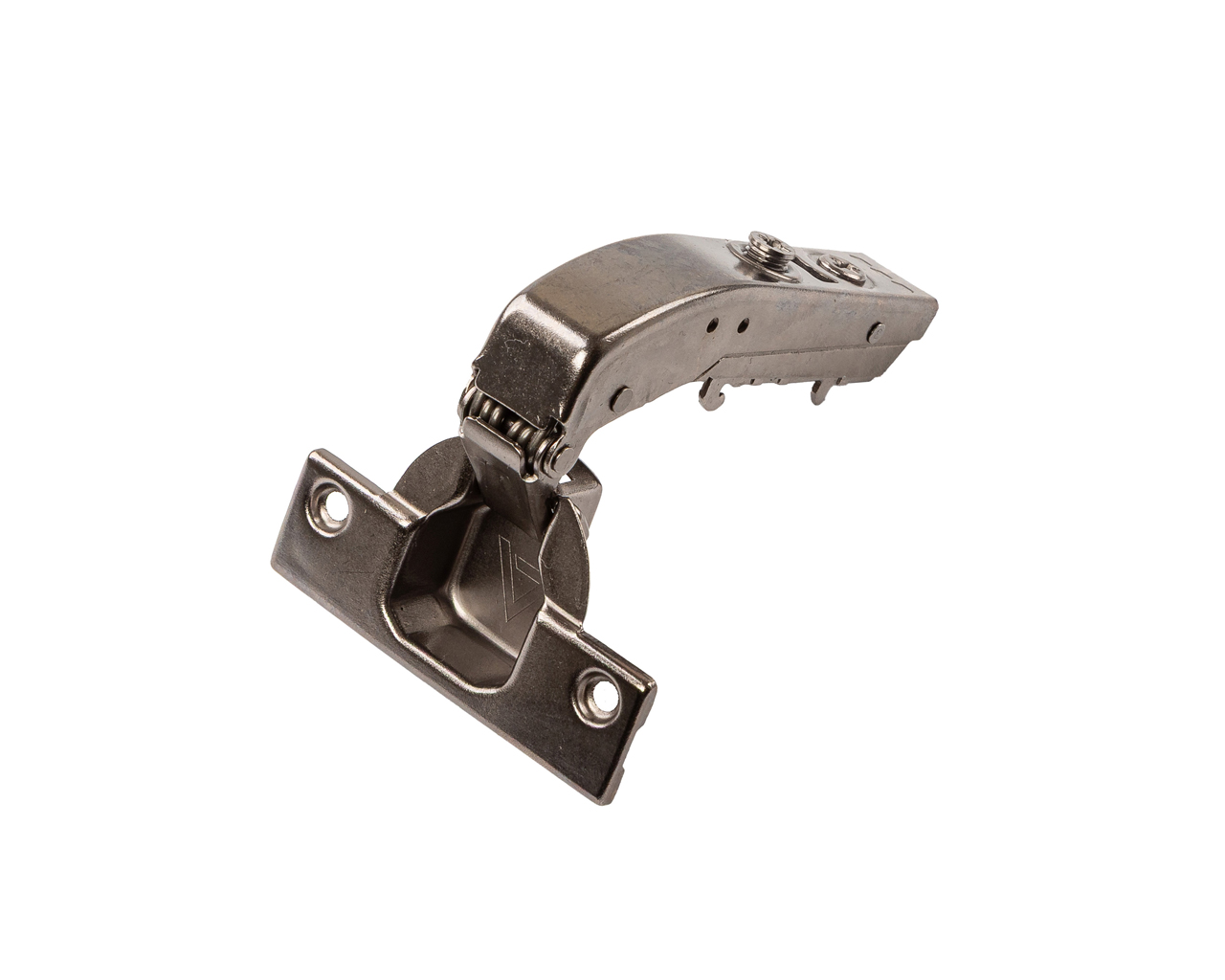 Петля для угловых дверей +90° Alphalux Titan Clip-On, без доводчика, угол открывания 100°, 52 мм, чашка 35 мм, титан. Рис. 1 Петля для угловых дверей +90° Alphalux Titan Clip-On, без доводчика, угол открывания 100°, 52 мм, чашка 35 мм, титан. Рис. 1