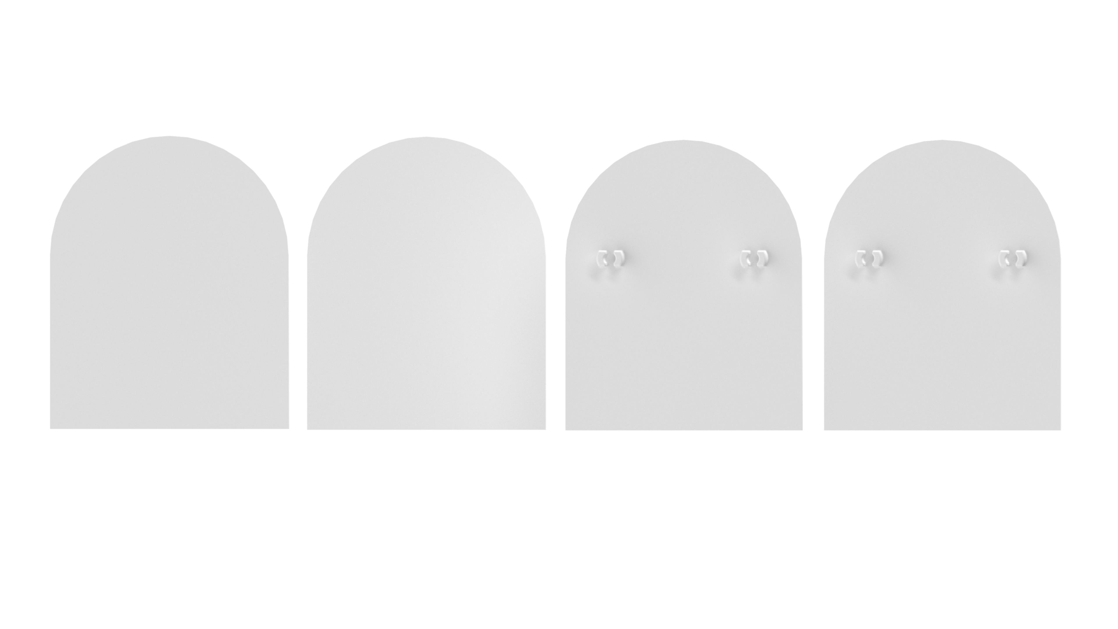 Комплект из 4 шт декоративных накладок ELEMENTIS для скрытых петель ELM5000,пластик, белый матовый. Рис. 1