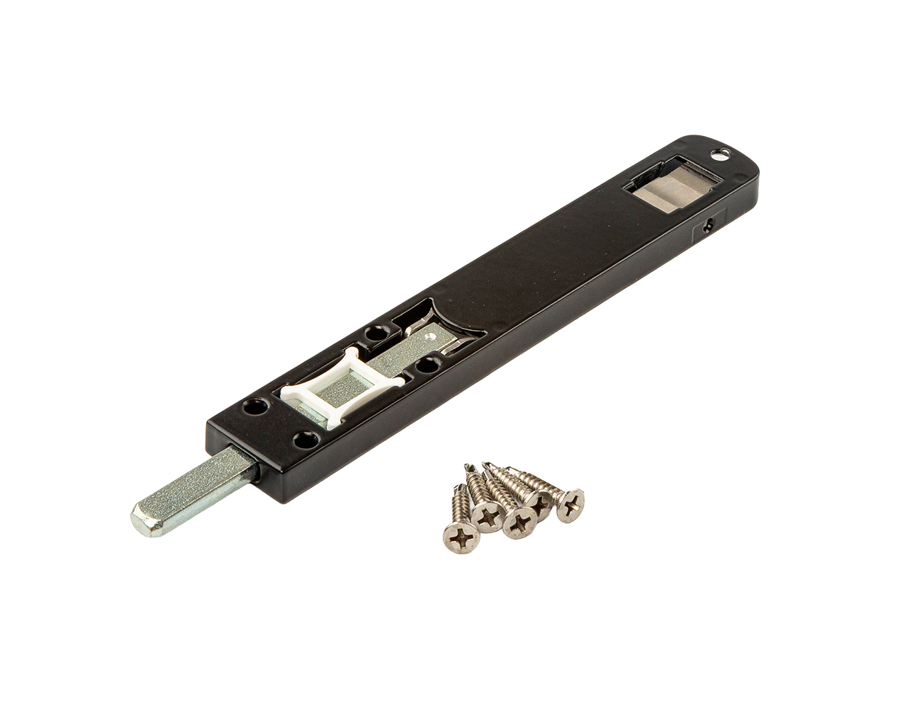 Шпингалет дверной накладной, 145мм, вылет 25мм, чёрный RAL9005. Рис. 2 Шпингалет дверной накладной, 145мм, вылет 25мм, чёрный RAL9005. Рис. 2