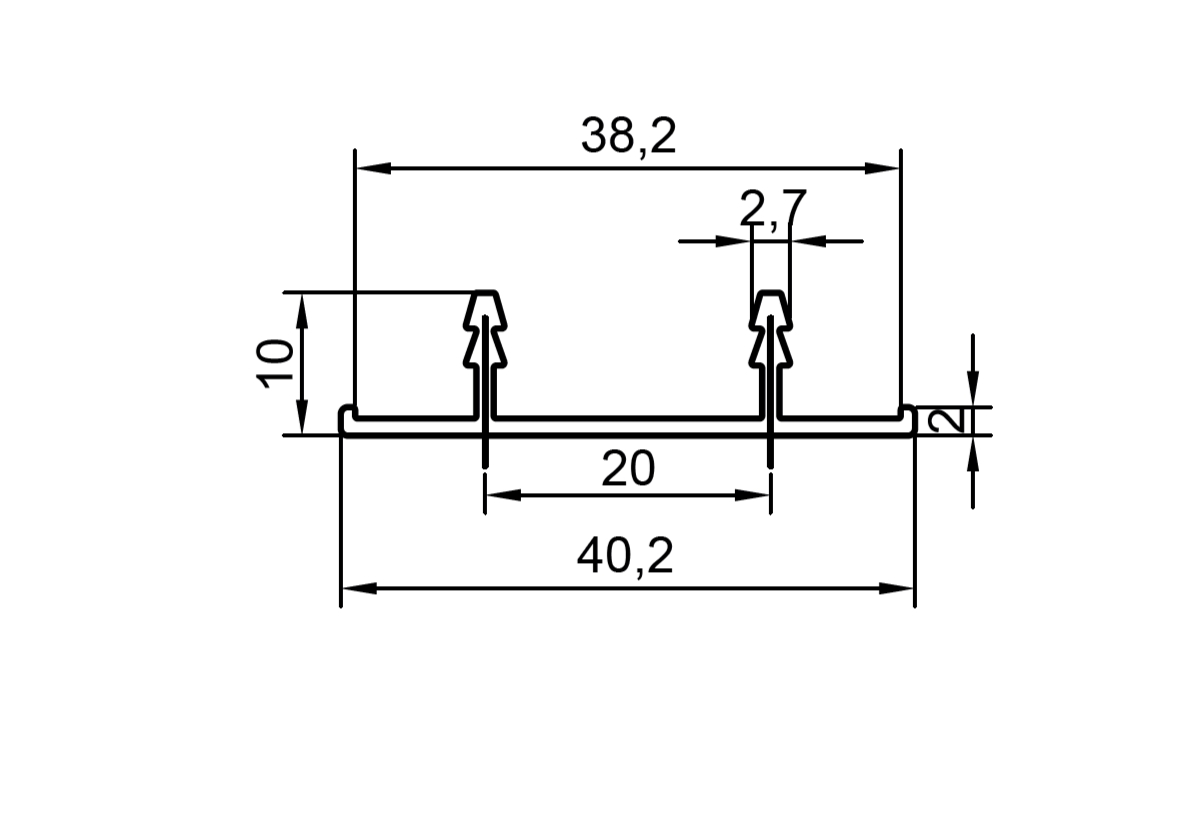 Профиль кромка дверного полотна, алюминий, L=6100 мм, черный. Рис. 2 Профиль кромка дверного полотна, алюминий, L=6100 мм, черный. Рис. 2