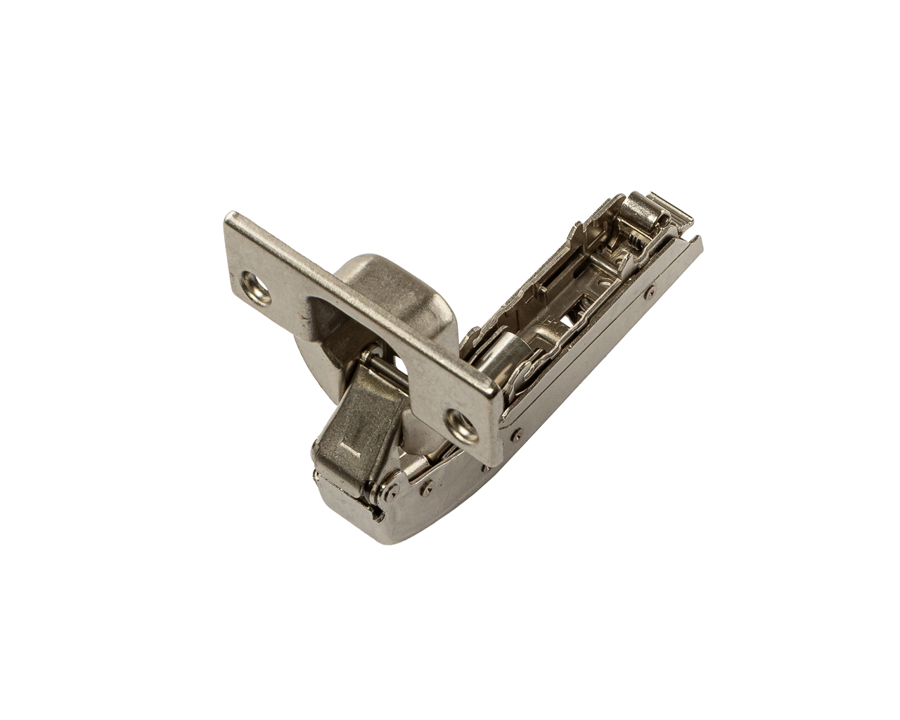 Петля для угловых дверей +90° Alphalux Clip-On, Soft-Close, угол открывания 100°, 48 мм, чашка 35 мм, никель. Рис. 2 Петля для угловых дверей +90° Alphalux Clip-On, Soft-Close, угол открывания 100°, 48 мм, чашка 35 мм, никель. Рис. 2
