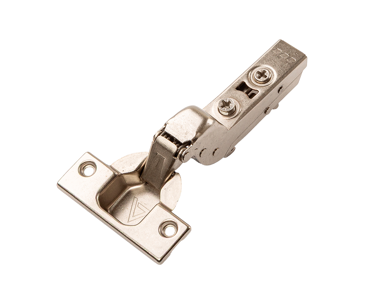 Петля для Владных дверей Alphalux Clip-On, Soft-Close, угол открывания 100°, 48 мм, чашка 35 мм, никель. Рис. 1