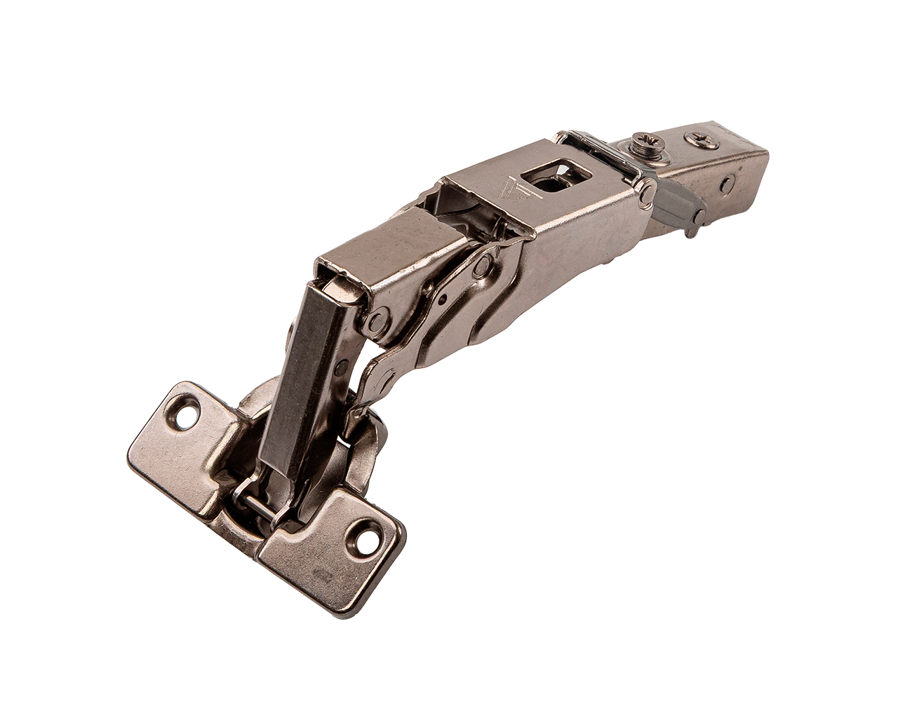 Петля для накладных дверей Alphalux Titan Clip-On, Soft-Close, угол открывания 155°, 52 мм, чашка 35 мм, титан. Рис. 1