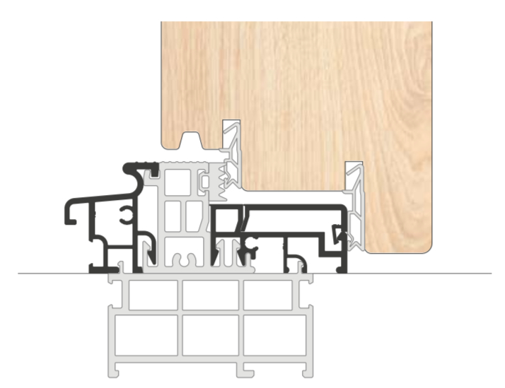 Профиль-порог АЛЮСТАРТ, с термовставкой, алюминий анодированный, серебристый. Рис. 2