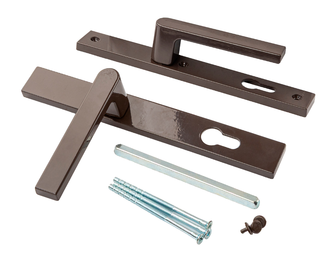 Гарнитур нажимной подпружиненный 32/92 (3 винта), корич. RAL8019. Рис. 1