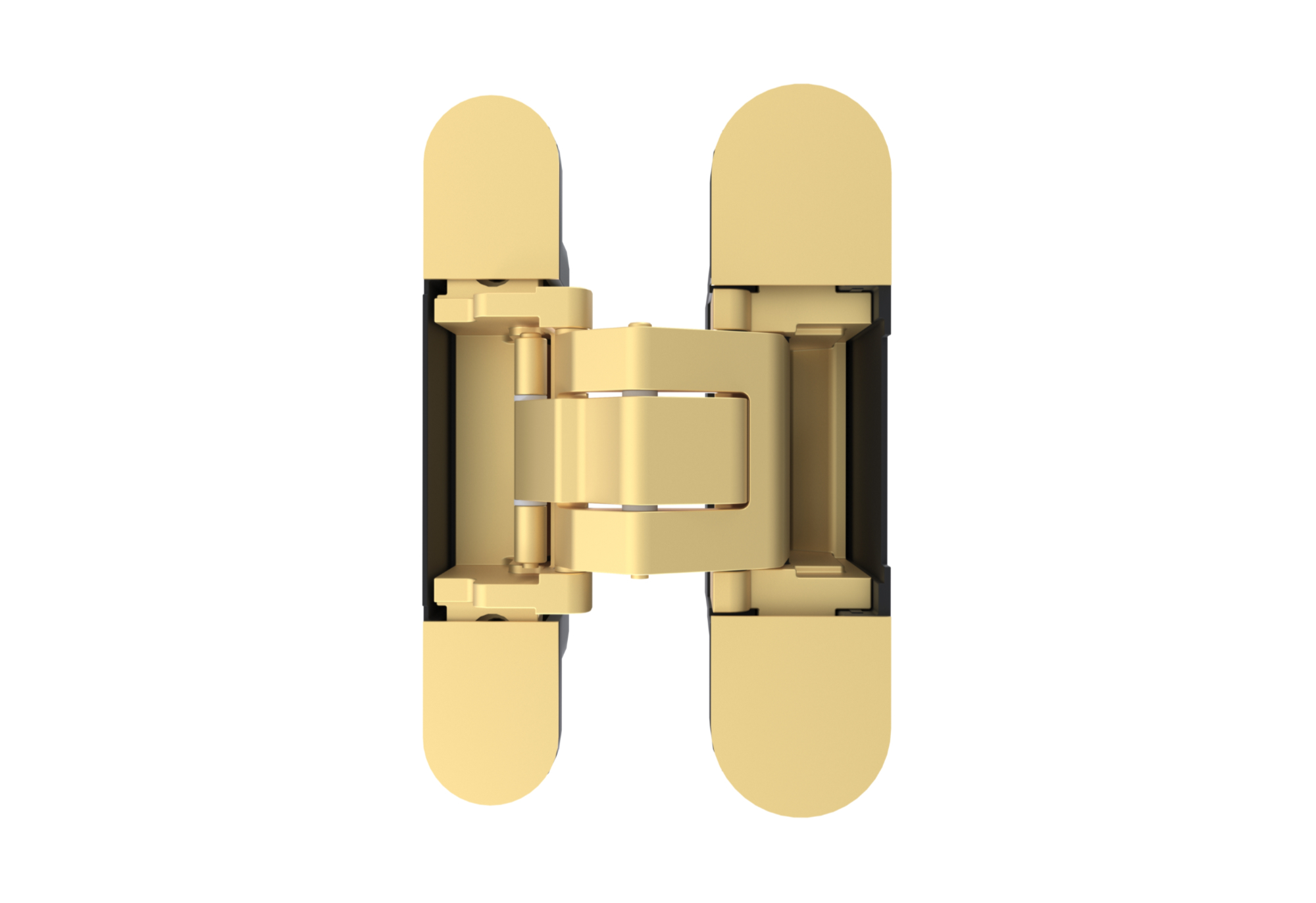 (1 кор.=2 петли) Петля скрытая ELEMENTIS, универсальная, 3D, 130x25/32 мм, 80 кг, цамак, золото матовое/черный катафорез. Рис. 1