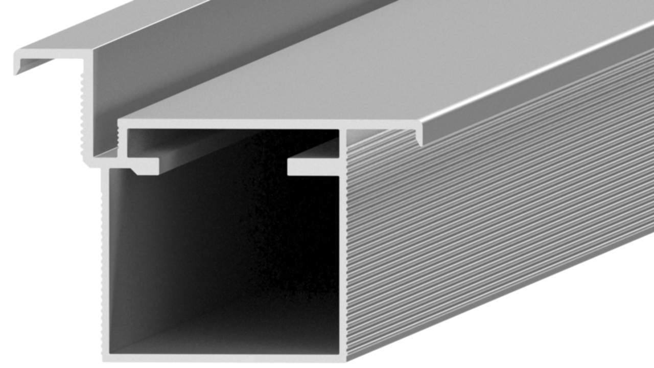 Профиль дверной коробка 59*45, алюминий, L=6100мм, анодированный, серебро