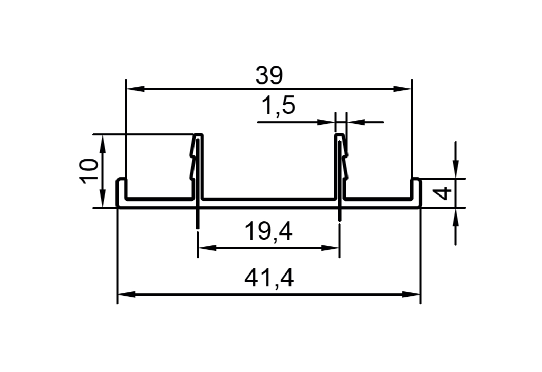 Профиль кромка дверного полотна, алюминий, L=6100 мм, черный. Рис. 2 Профиль кромка дверного полотна, алюминий, L=6100 мм, черный. Рис. 2
