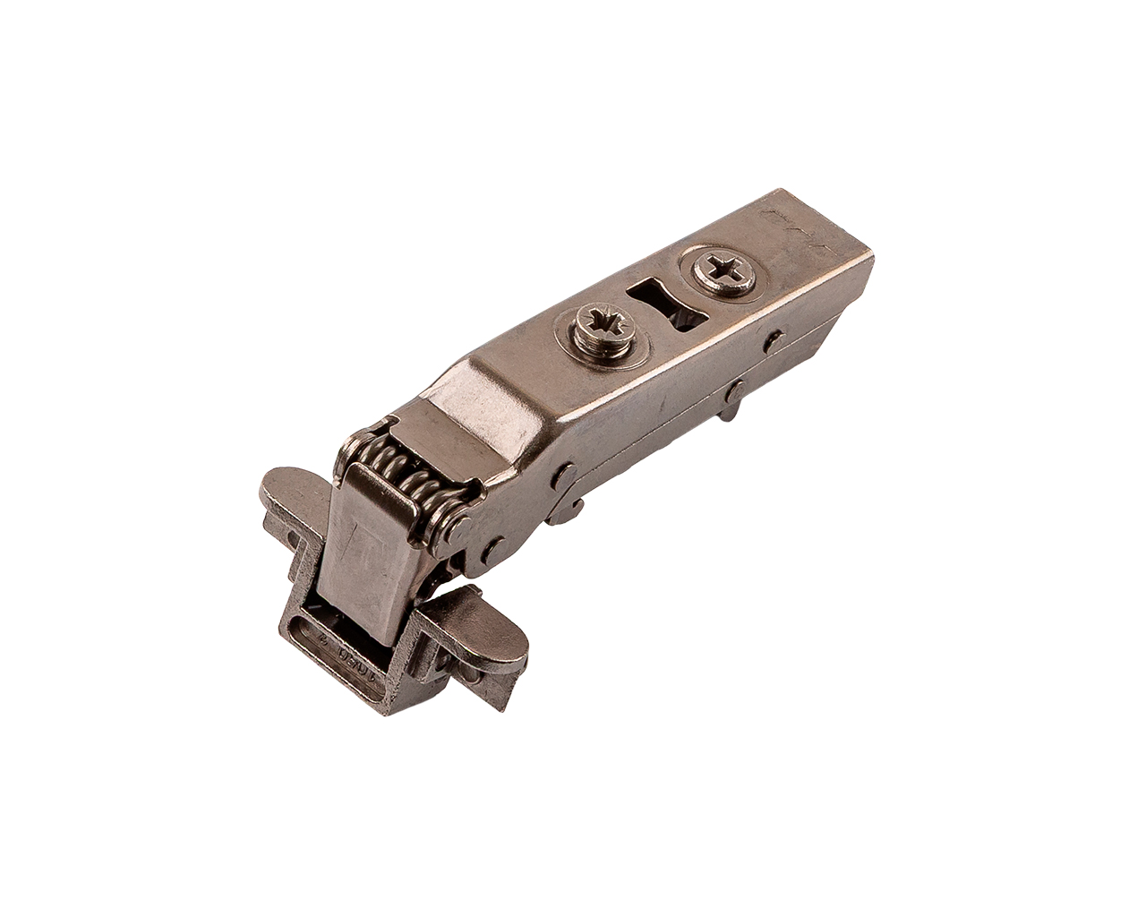 Петля для накладных дверей с фасадом из алюминиевой рамки Alphalux Titan Clip-On, c доводчиком, угол открывания 100°, титан. Рис. 3