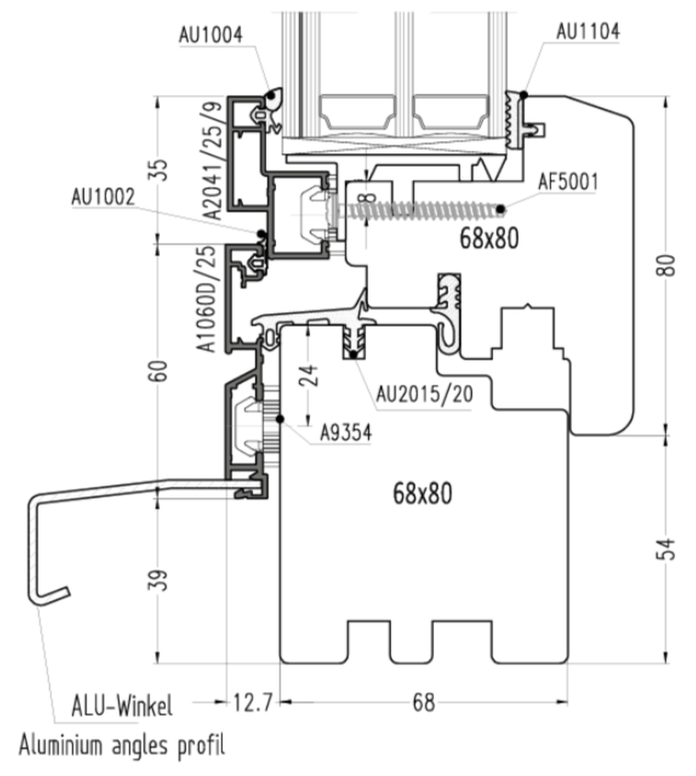 Профиль GEM1060D на нижнюю раму, длина 6 м, алюминий, неокрашенный. Рис. 2