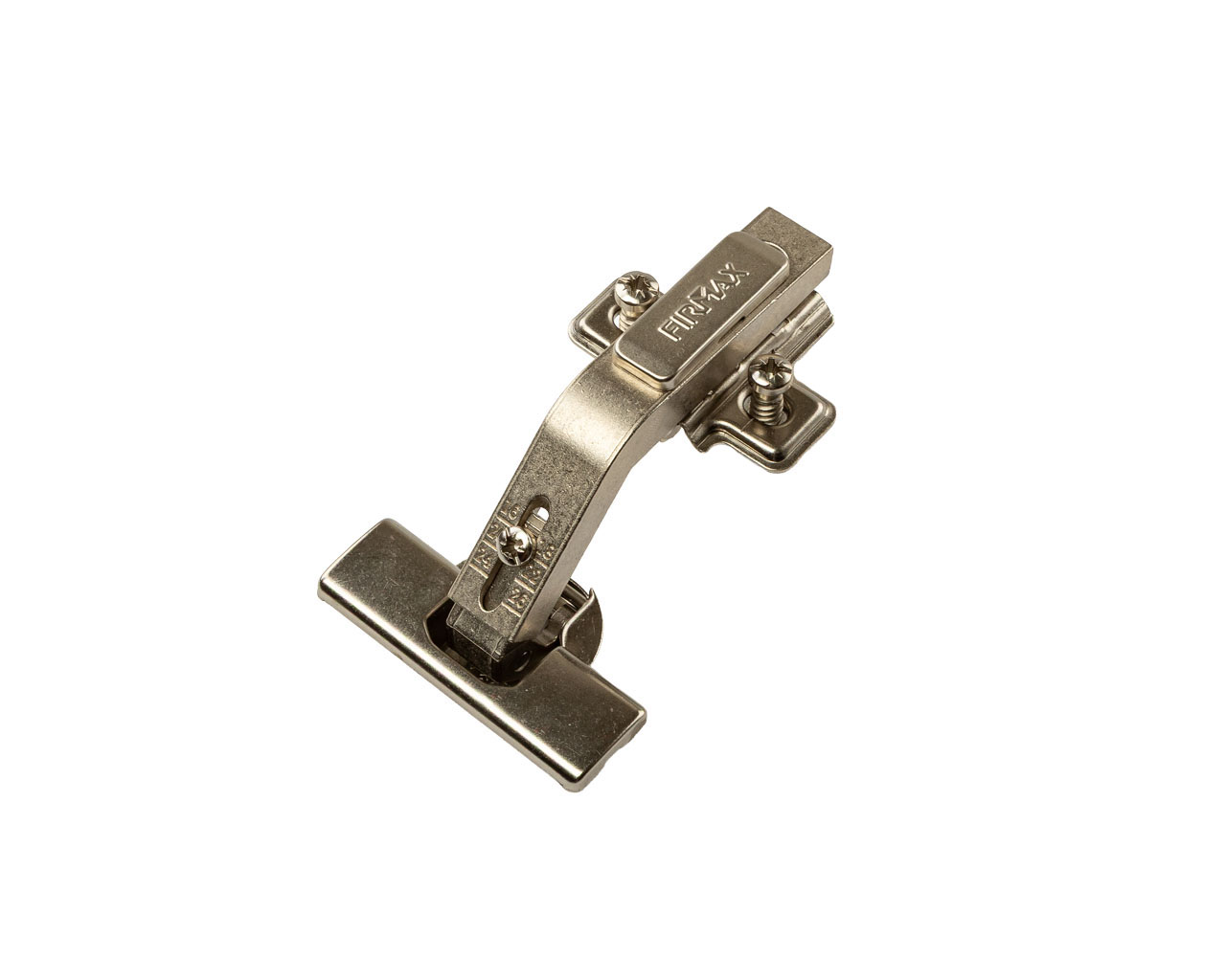 Петля для двойных складных фасадов (135°) Firmax Smartline Clip-on, без доводчика, угол открывания 55°, чашка 35 мм, 52 мм, с евровинтами 6.3*14 мм