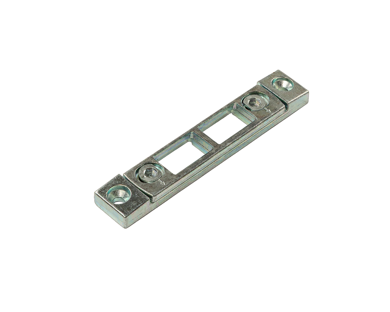 Планка ответная, регул., под шпингалет, для порога, плоская, 95*17*7,5 мм, 2 отверстия 11*19,7 мм, регул. приж. 1,5 мм. Рис. 2