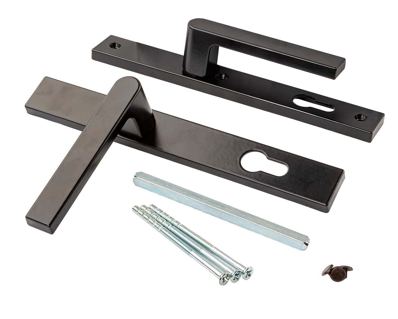 Гарнитур нажимной подпружиненный 32/92 (3 винта), черный RAL9005Matt. Рис. 1