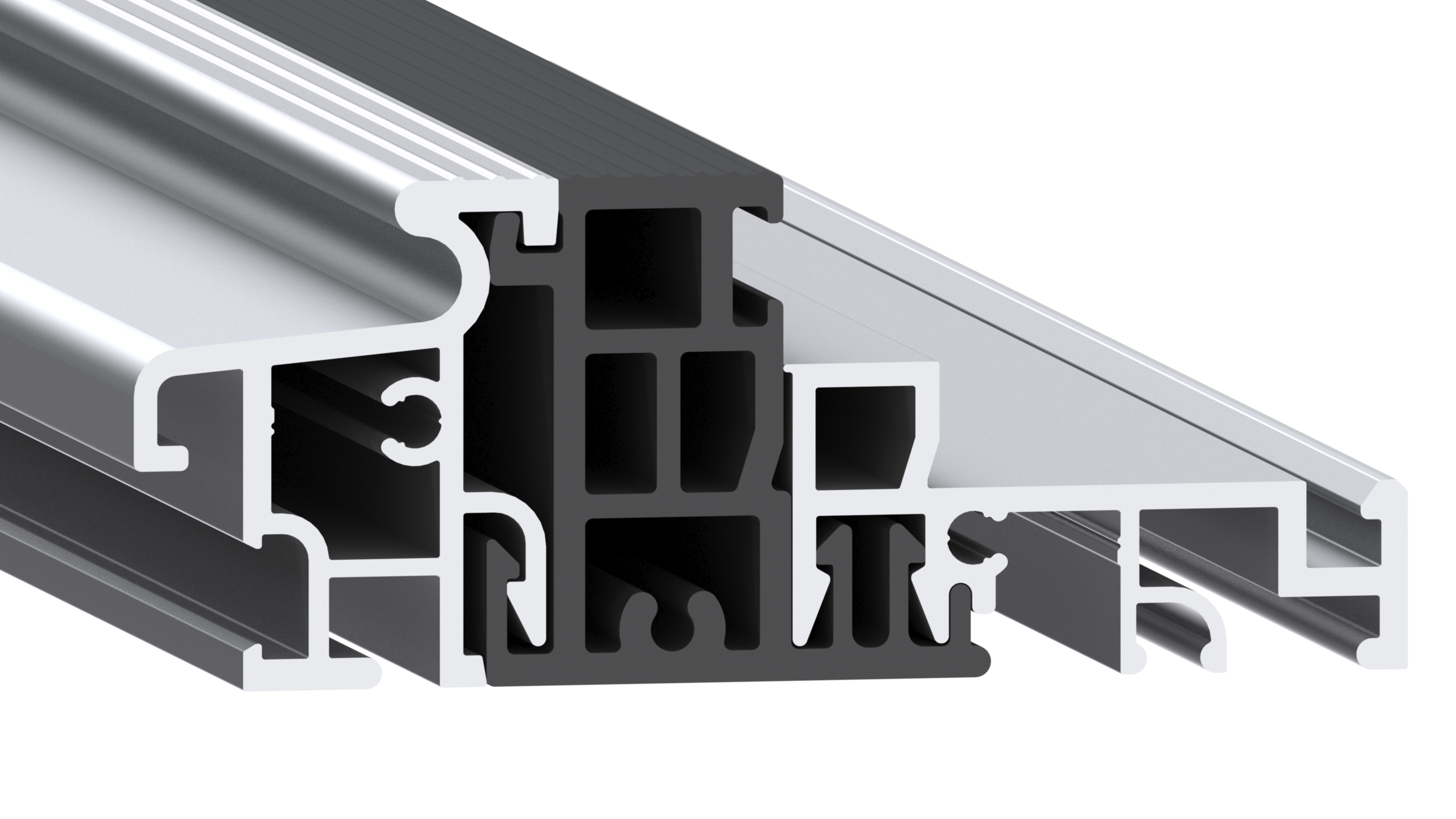 Профиль-порог АЛЮСТАРТ, с термовставкой, алюминий анодированный, серебристый. Рис. 1