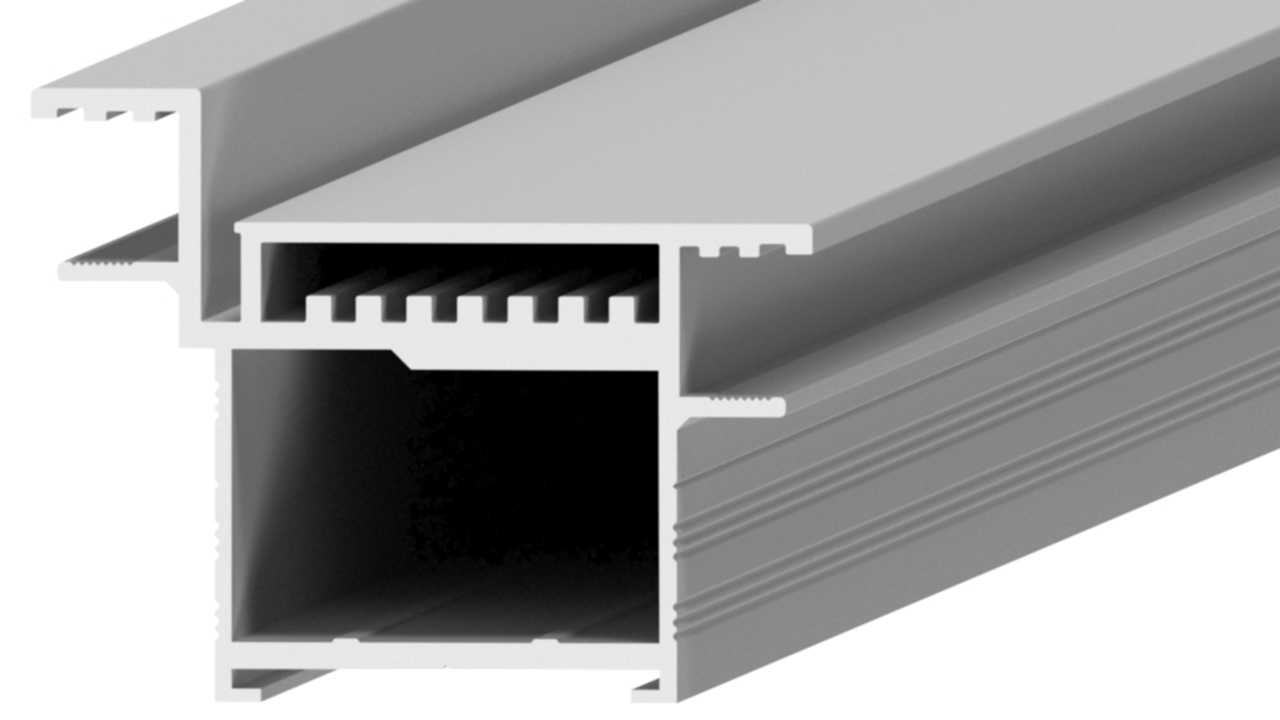 Профиль дверной коробка, алюминий, L=6100мм, анодированный, серебро