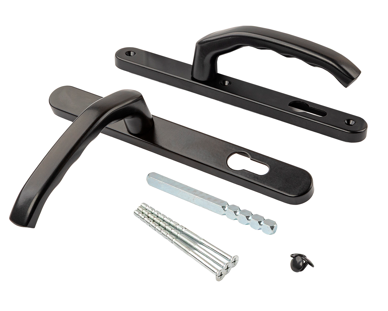 Гарнитур нажимной подпружиненный Персей 28/92 черный RAL9005matt. Рис. 1