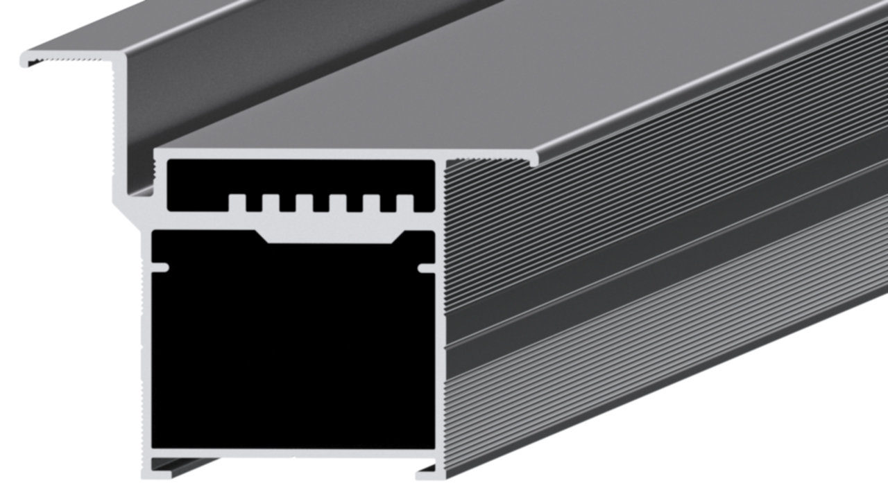Профиль дверной коробки, алюминий, L=6100 мм, анодированный черный