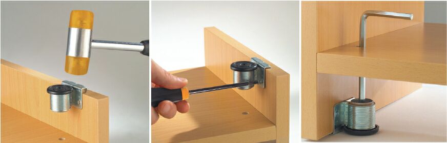 Ножка накладная, регулируемая для шкафа с пластиковым подпятником, замак. Рис. 2