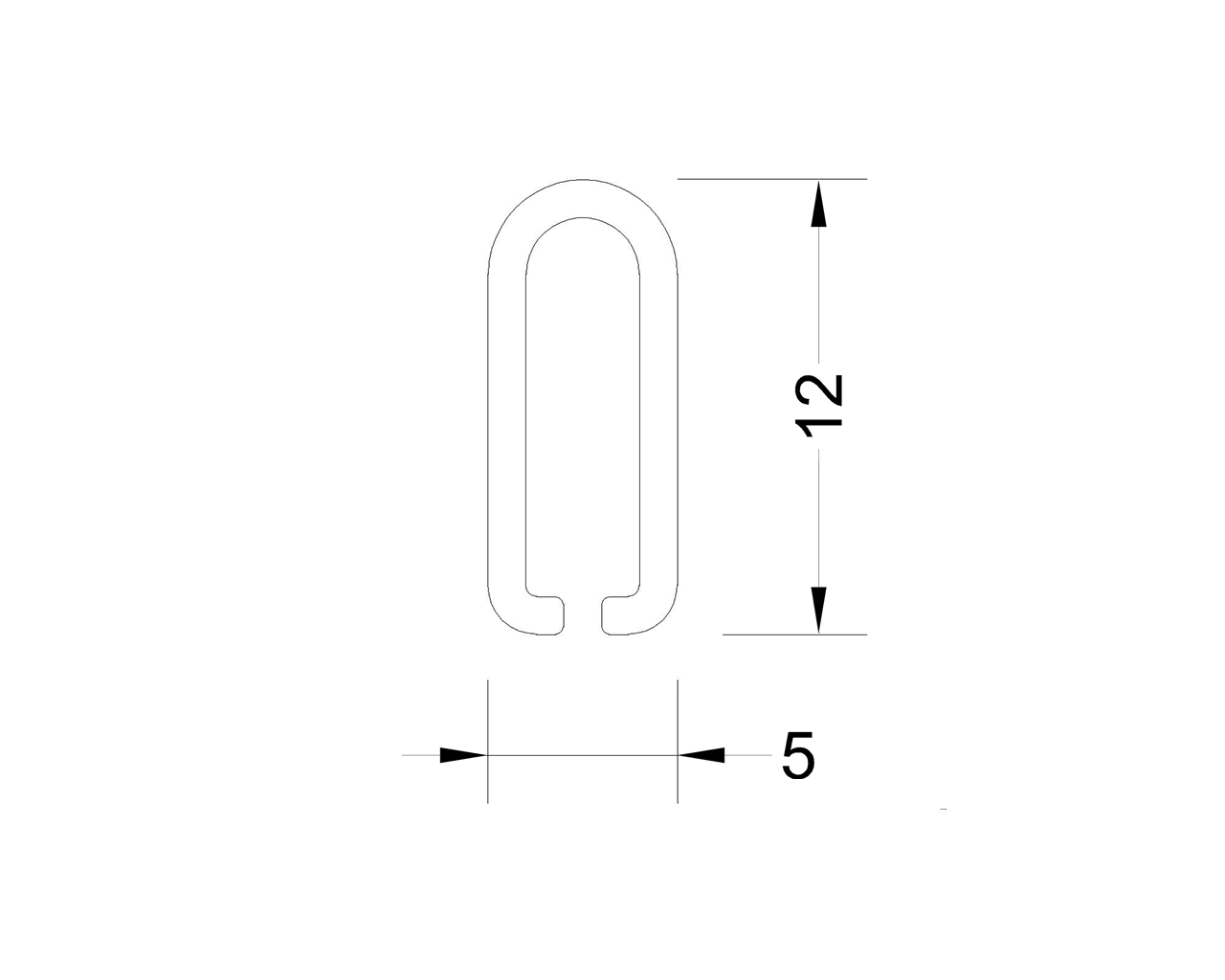 профиль трека нержавеющая  сталь 5x12 6,5м