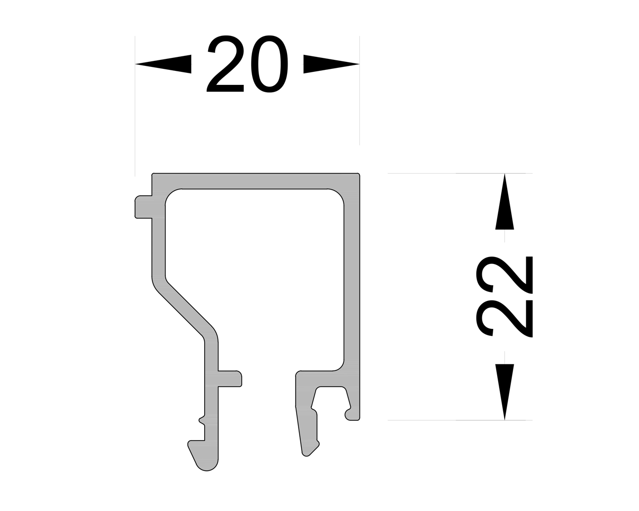 штапик 20 мм, с возможностью крепления саморезом 6м RAL9016. Рис. 1 штапик 20 мм, с возможностью крепления саморезом 6м RAL9016. Рис. 1
