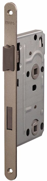 3291222 Замок с ригелем и фалевой защелкой, дорнмасс 55 мм, межосевое расстояние 78 мм, ширина штульпа 18 мм, для сантехнических узлов , левый, серебристый. Рис. 1