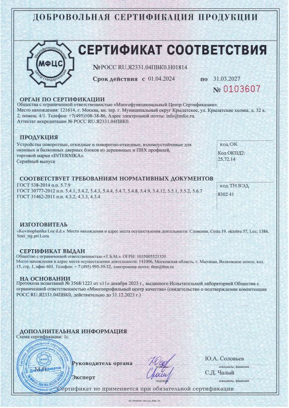 Сертификат соответствия Сертификат соответствия